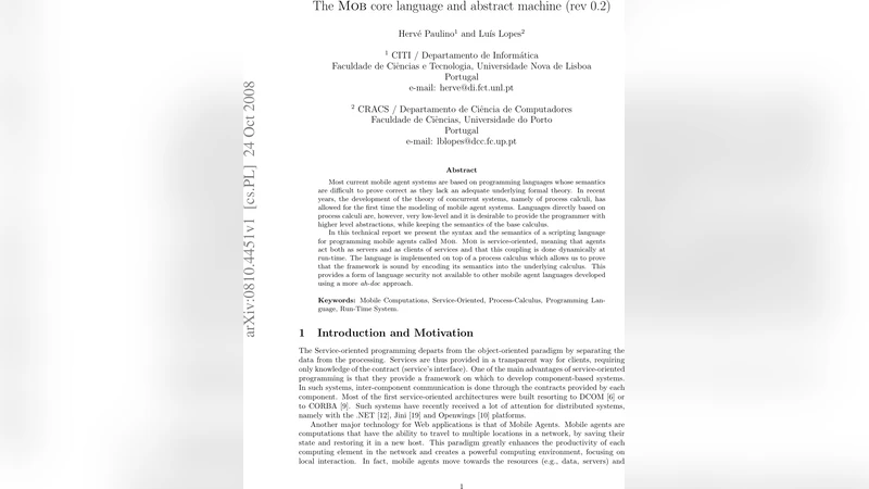 The Mob core language and abstract machine (rev 0.2)