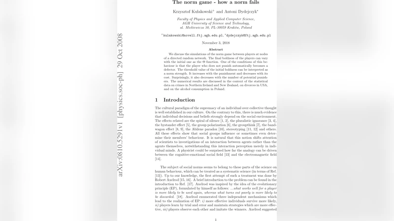 The norm game - how a norm fails