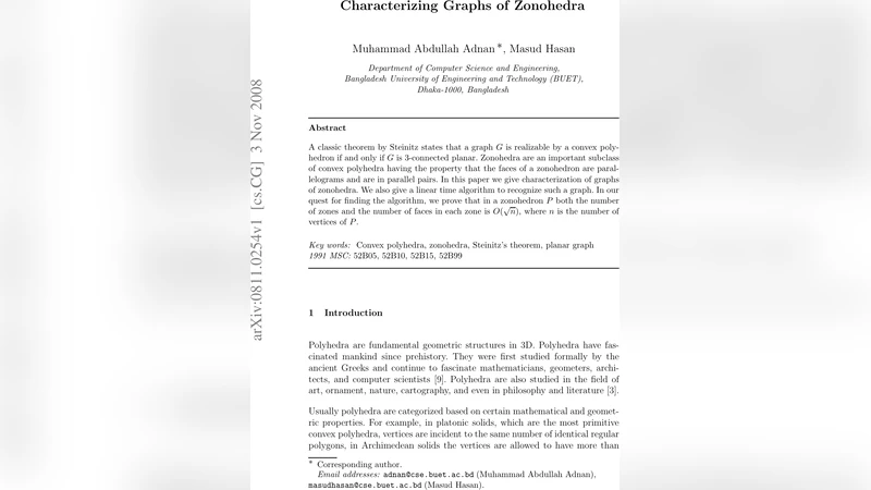 Characterizing Graphs of Zonohedra