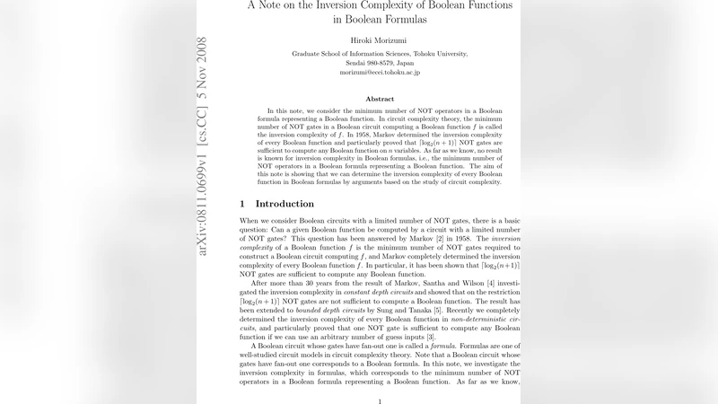 A Note on the Inversion Complexity of Boolean Functions in Boolean   Formulas