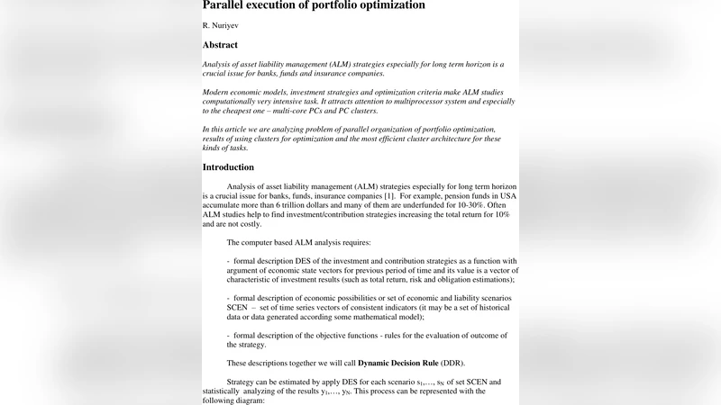 Parallel execution of portfolio optimization
