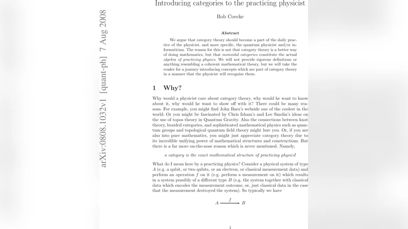 Introducing categories to the practicing physicist