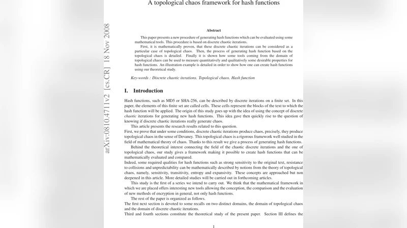 A topological chaos framework for hash functions