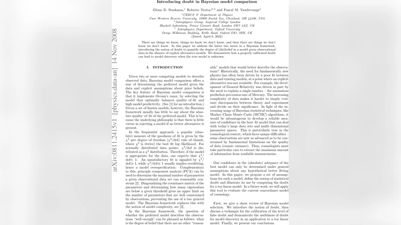 Introducing doubt in Bayesian model comparison