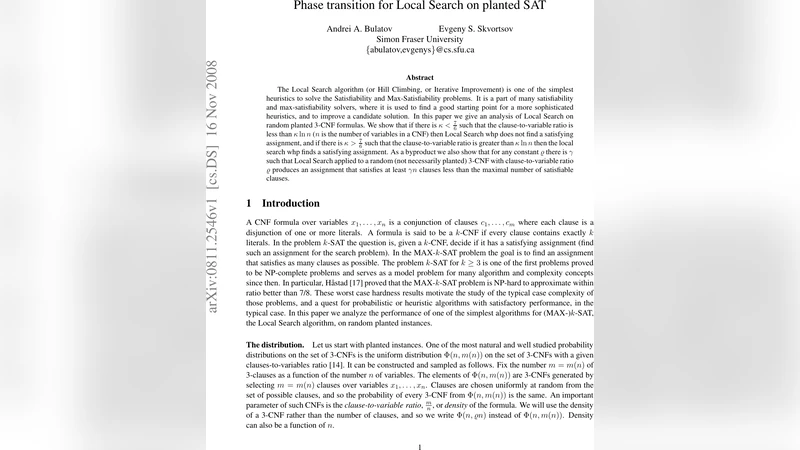 Phase transition for Local Search on planted SAT