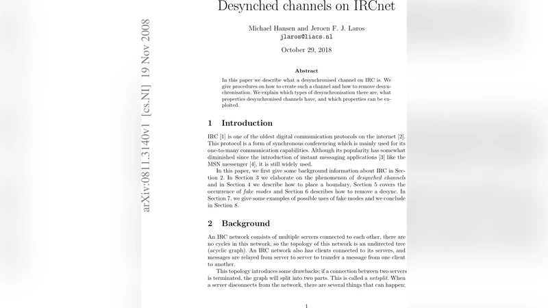 Desynched channels on IRCnet