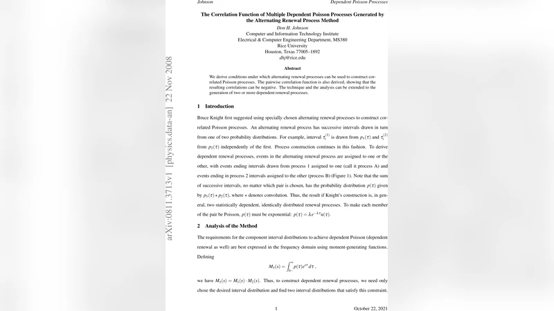The Correlation Function of Multiple Dependent Poisson Processes   Generated by the Alternating Renewal Process Method