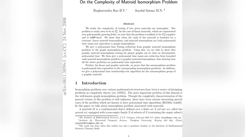 On the Complexity of Matroid Isomorphism Problem
