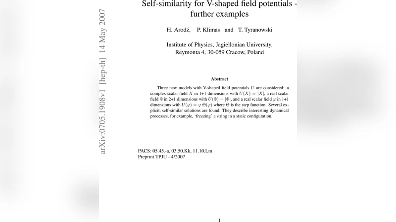 Self-similarity for V-shaped field potentials - further examples