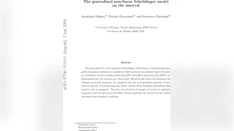 The generalized non-linear Schrodinger model on the interval
