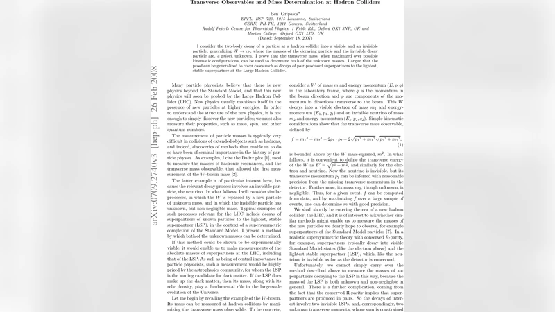 Transverse Observables and Mass Determination at Hadron Colliders