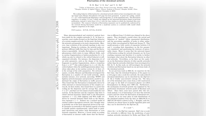 Fluctuation of the download network