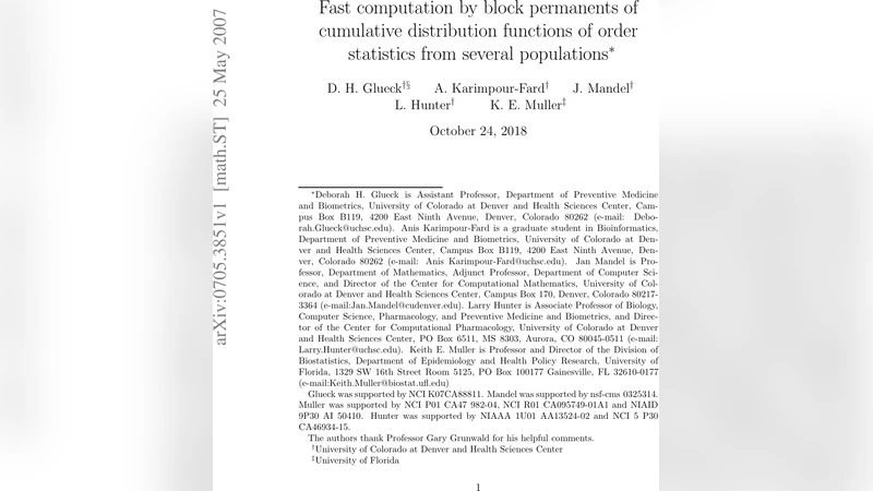 Fast computation by block permanents of cumulative distribution   functions of order statistics from several populations