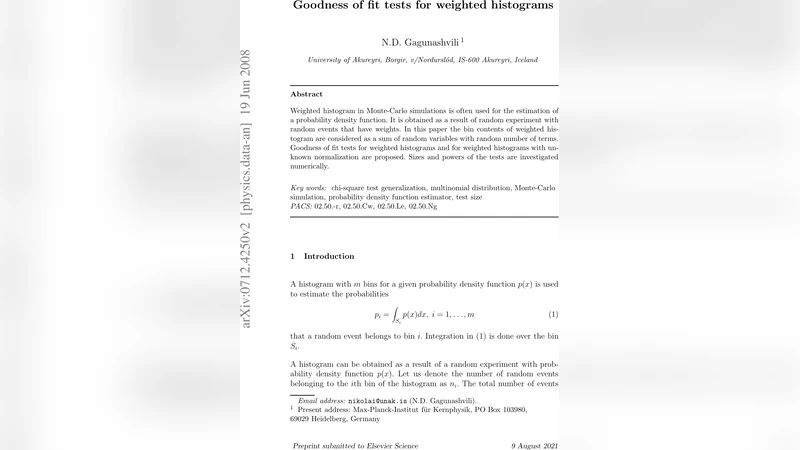 Goodness of fit tests for weighted histograms