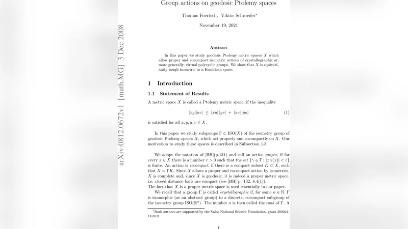 Group actions on geodesic Ptolemy spaces