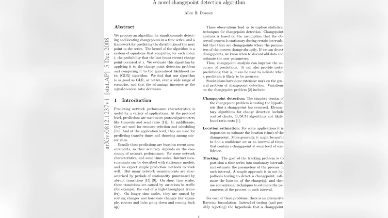 A novel changepoint detection algorithm