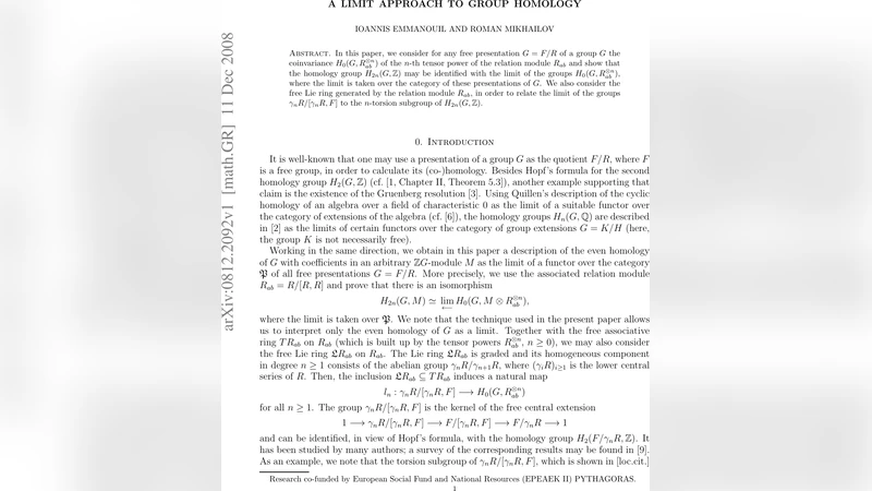 A limit approach to group homology