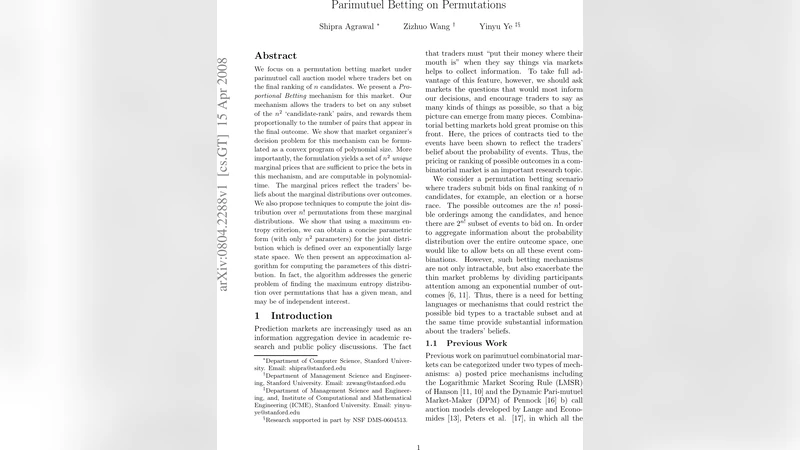 Parimutuel Betting on Permutations