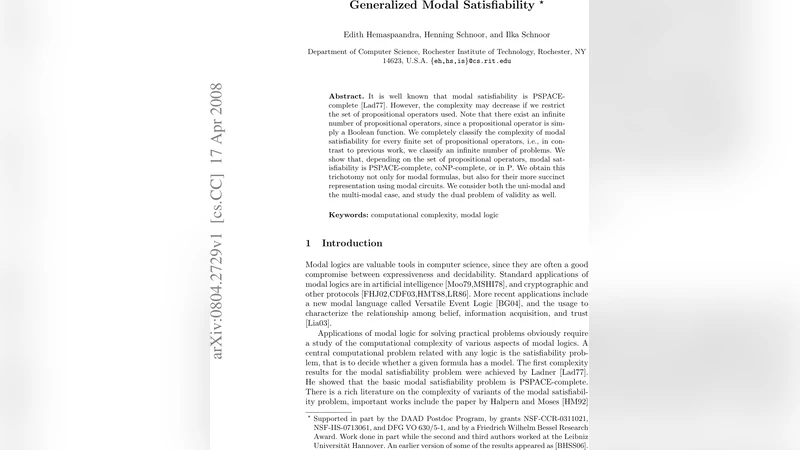 Generalized Modal Satisfiability