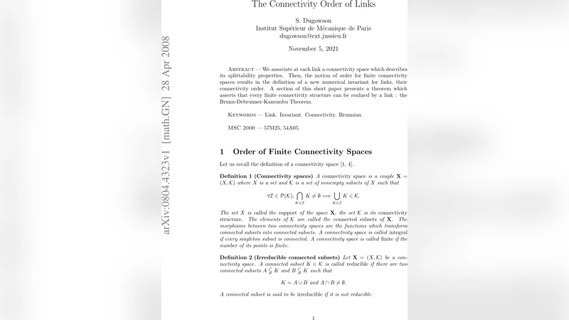 The Connectivity Order of Links