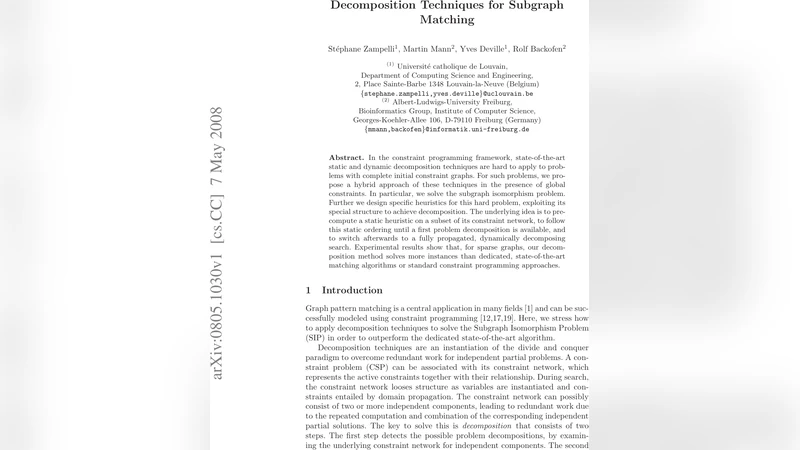 Decomposition Techniques for Subgraph Matching