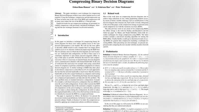 Compressing Binary Decision Diagrams