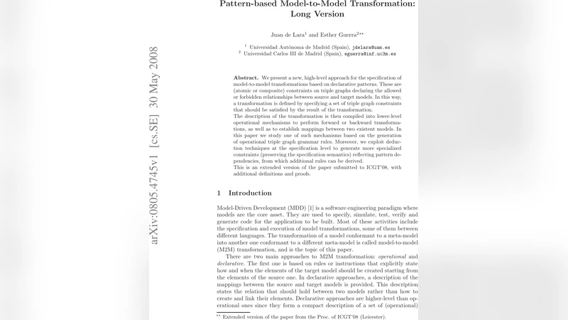 Pattern-based Model-to-Model Transformation: Long Version