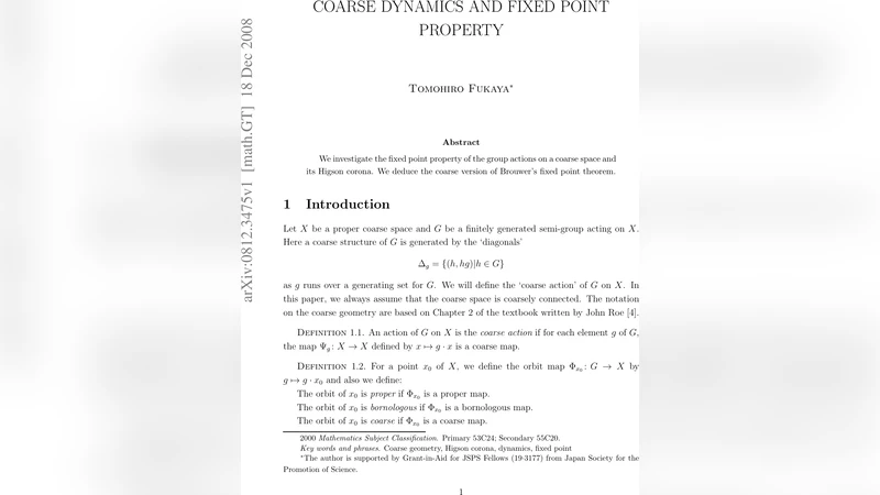 Coarse dynamics and fixed point property