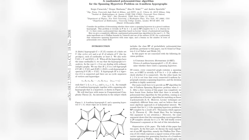 A randomized polynomial-time algorithm for the Spanning Hypertree   Problem on 3-uniform hypergraphs