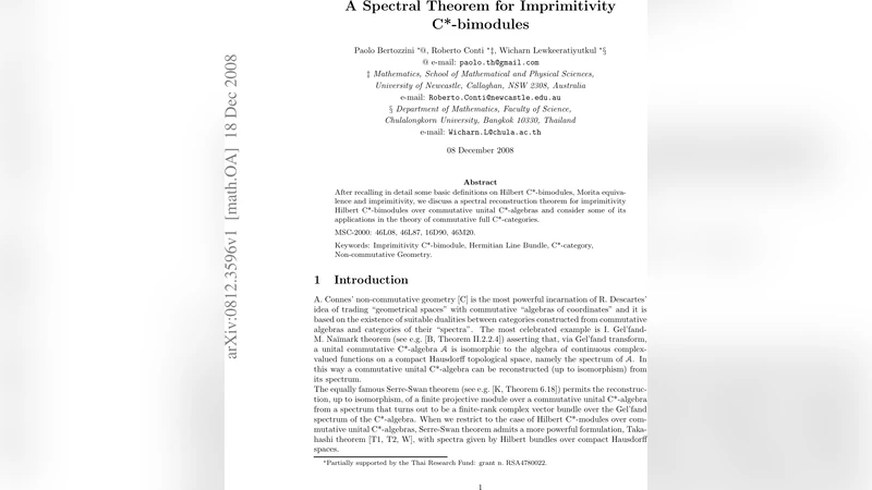 A Spectral Theorem for Imprimitivity C*-bimodules