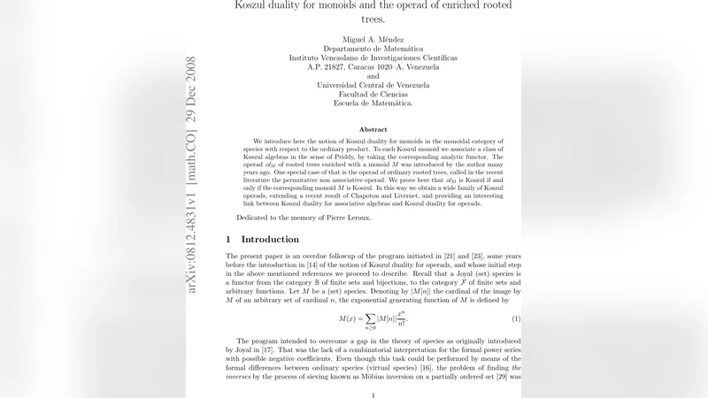 Koszul duality for monoids and the operad of enriched rooted trees