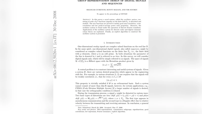 Group representation design of digital signals and sequences