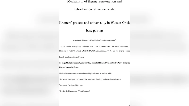 Mechanism of thermal renaturation and hybridization of nucleic acids:   Kramers process and universality in Watson-Crick base pairing