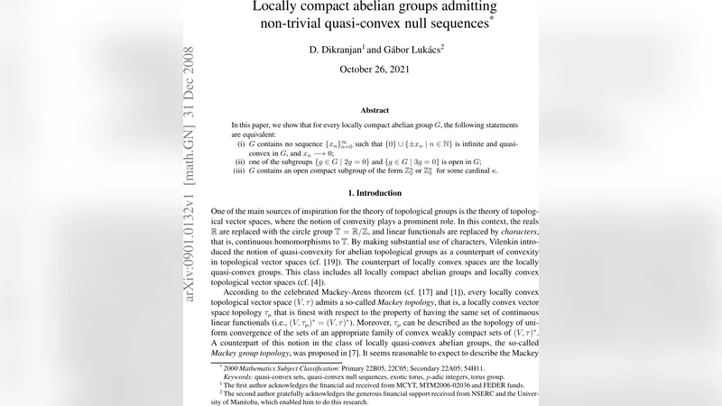 Locally compact abelian groups admitting non-trivial quasi-convex null   sequences