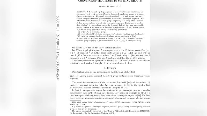 Convergent sequences in minimal groups
