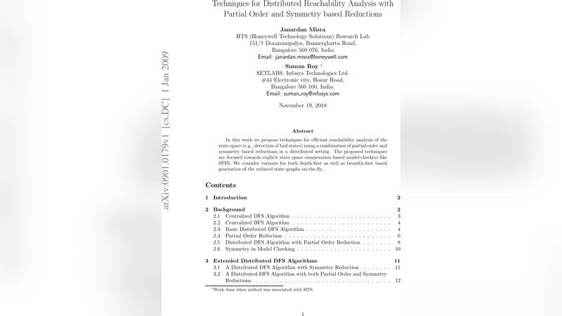 Techniques for Distributed Reachability Analysis with Partial Order and   Symmetry based Reductions