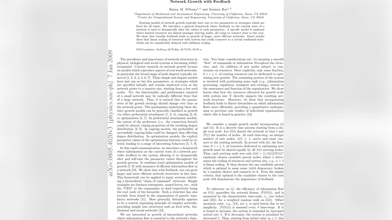 Network Growth with Feedback