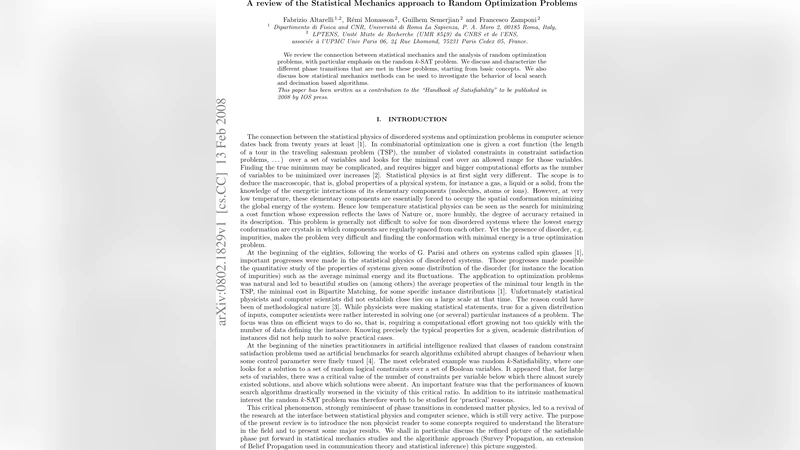 A review of the Statistical Mechanics approach to Random Optimization   Problems