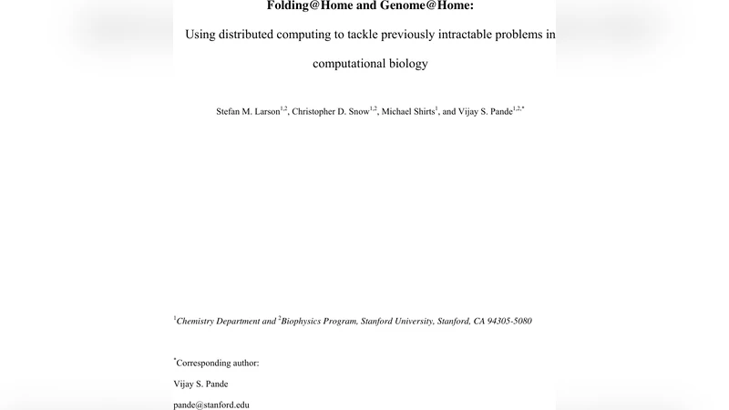 Folding@Home and Genome@Home: Using distributed computing to tackle   previously intractable problems in computational biology