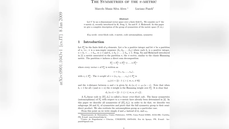 The Symmetries of the $pi$-metric