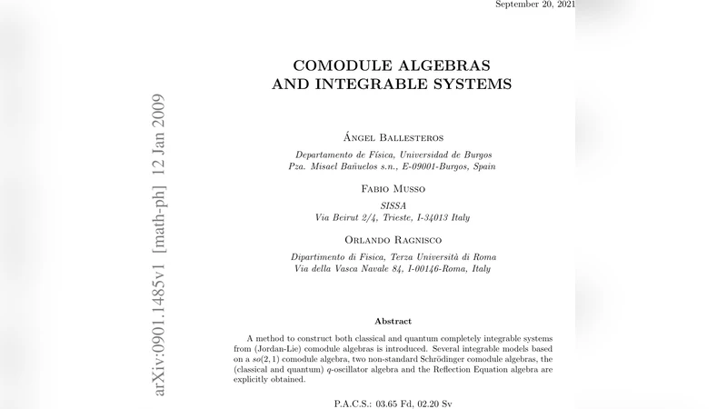 Comodule algebras and integrable systems