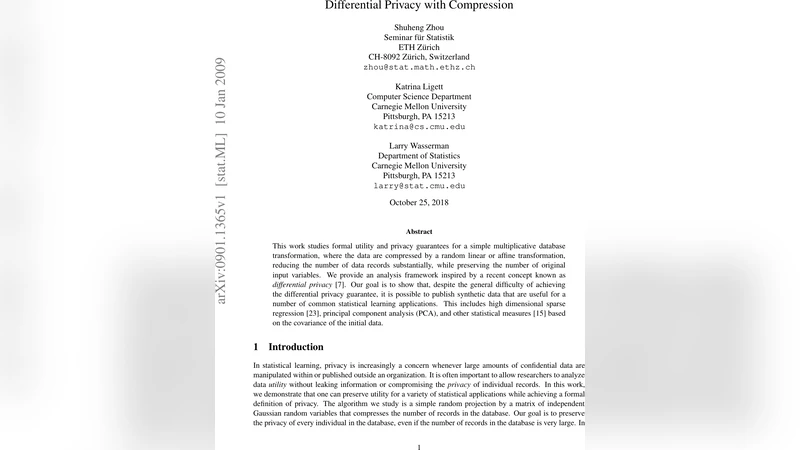Differential Privacy with Compression