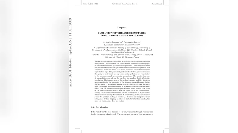 Evolution of the Age Structured Populations and Demography