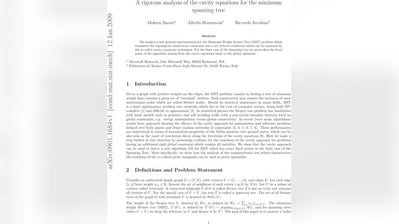 A rigorous analysis of the cavity equations for the minimum spanning   tree