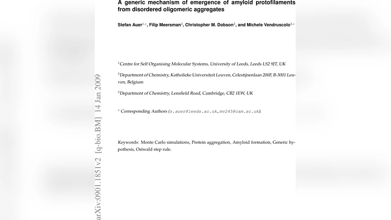 Generic Mechanism of Emergence of Amyloid Protofilaments from Disordered   Oligomeric aggregates
