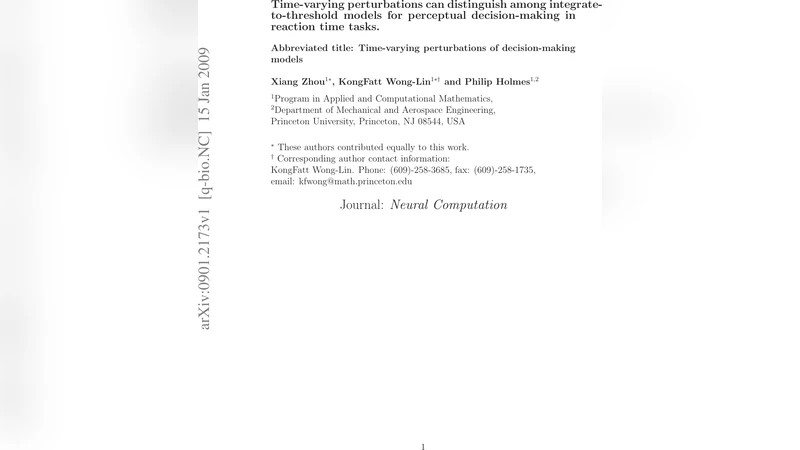 Time-varying perturbations can distinguish among integrate-to-threshold   models for perceptual decision-making in reaction time tasks