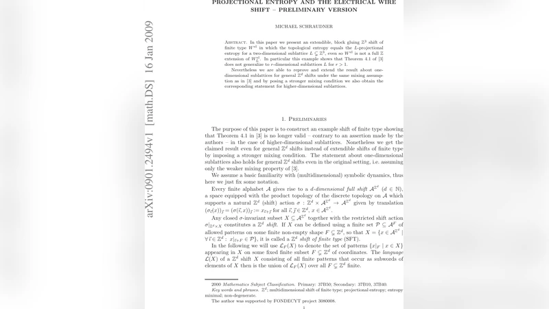Projectional entropy and the electrical wire shift