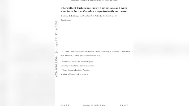 Intermittent turbulence, noisy fluctuations and wavy structures in the   Venusian magnetosheath and wake