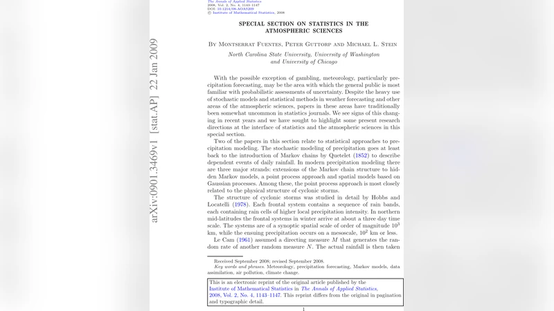 Special section on statistics in the atmospheric sciences