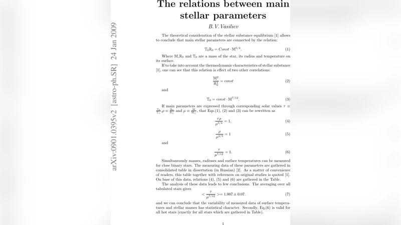 The relations between main stellar parameters